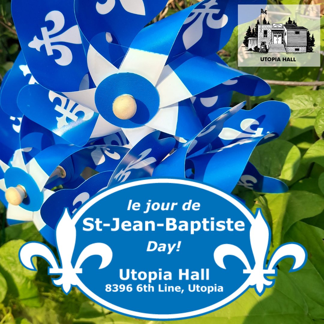 Happy St-Jean-Baptiste Day! Join us at our free events as we celebrate today @ the Utopia Hall. Jam &amp; baking session @ 10:30am with a community dinner @ 6pm. All welcome.

eventbrite.ca/e/le-jour-de-s…

<a href="/essatownship/">Essa Township</a>
#CFBBorden
#St-Jean-Baptiste Day 
#canada