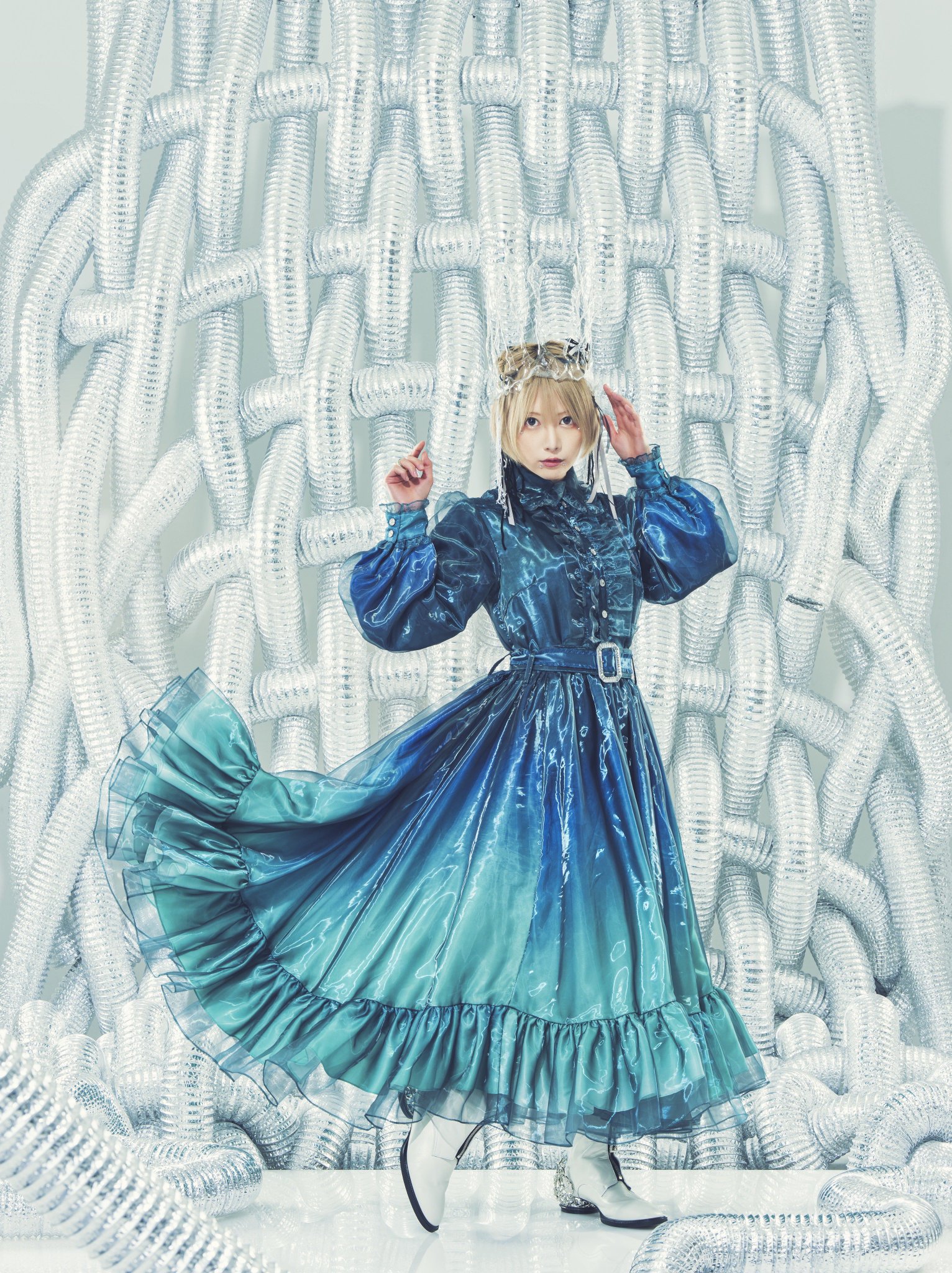 hazama 夜空に駆ける透明彩度のワンピース 【新品・未使用】ha | za |