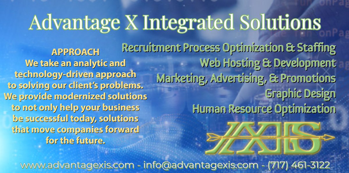 Good Morning from Advantage X Integrated Solutions! #businessoptimization #consultancy #MarketingAutomation #staffing #recruitment #Webdesign #digitaldesign #outsourcing #Recruiter