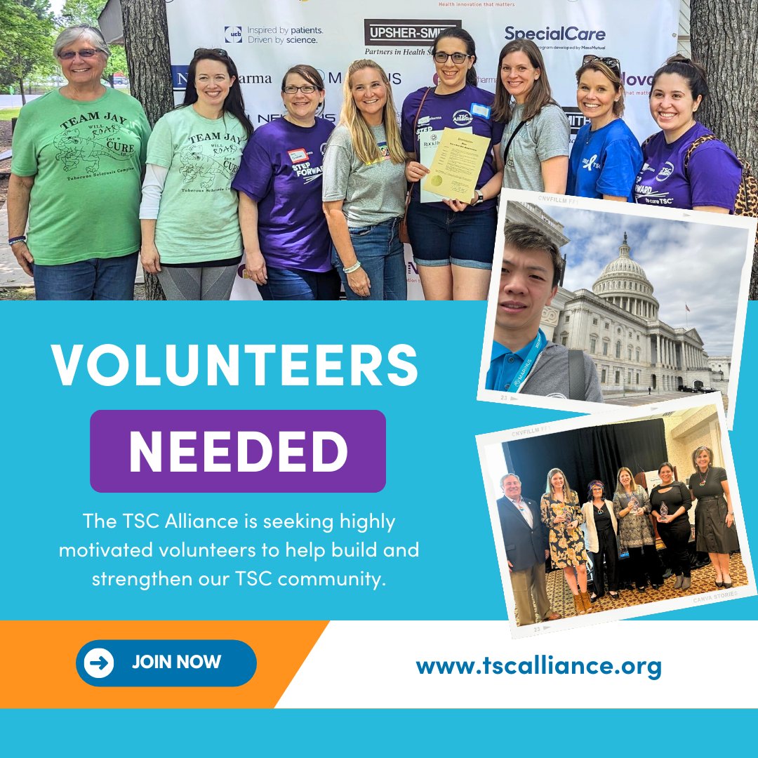 tscalliance's tweet photo. Join today and become a leader in your community!

The TSC Alliance is seeking highly motivated volunteers to help build and strengthen our TSC community.  

Interested or have questions?  Please contact Carly Kaye at ckaye@tscalliance.org.

Apply here: https://t.co/UOIV7jfdZX https://t.co/WBgGsXi2ub
