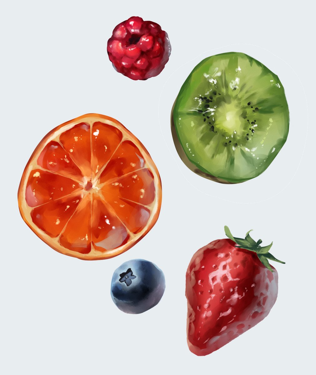 「今日描いた果物たちです」|小柚こゆき❄のイラスト