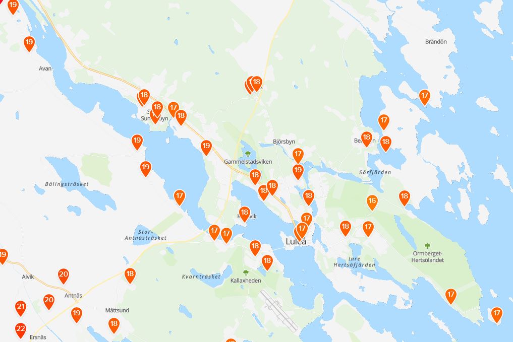 Temperatures Luleå right now.