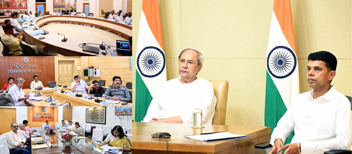 Addressing the State Level Natural Calamity Committee meeting, CM @Naveen_Odisha urged all district administrations and Departments to review preparedness at all levels to tackle possible flood & cyclones. CM asked them to remain prepared for any kind of exigencies. #OdishaCares