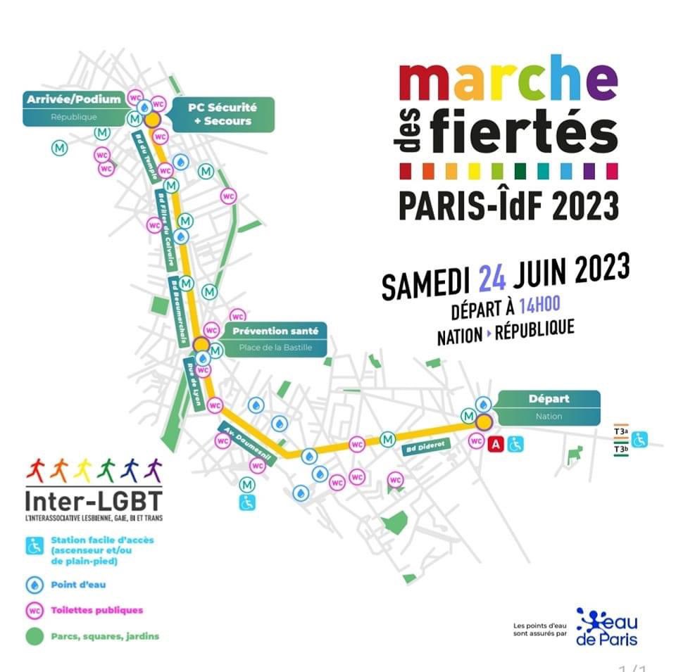 🌈 Aujourd’hui on marche à Paris pour plus de droits pour les personnes #LGBTQIA+ avec pour mot d’ordre de l’<a href="/InterLGBT/">Inter-LGBT</a> « depuis 10 ans #mariagepourtous, depuis toujours violences pour tou•te•s ». 
Départ Place de la Nation 14h et arrivée à Republique.