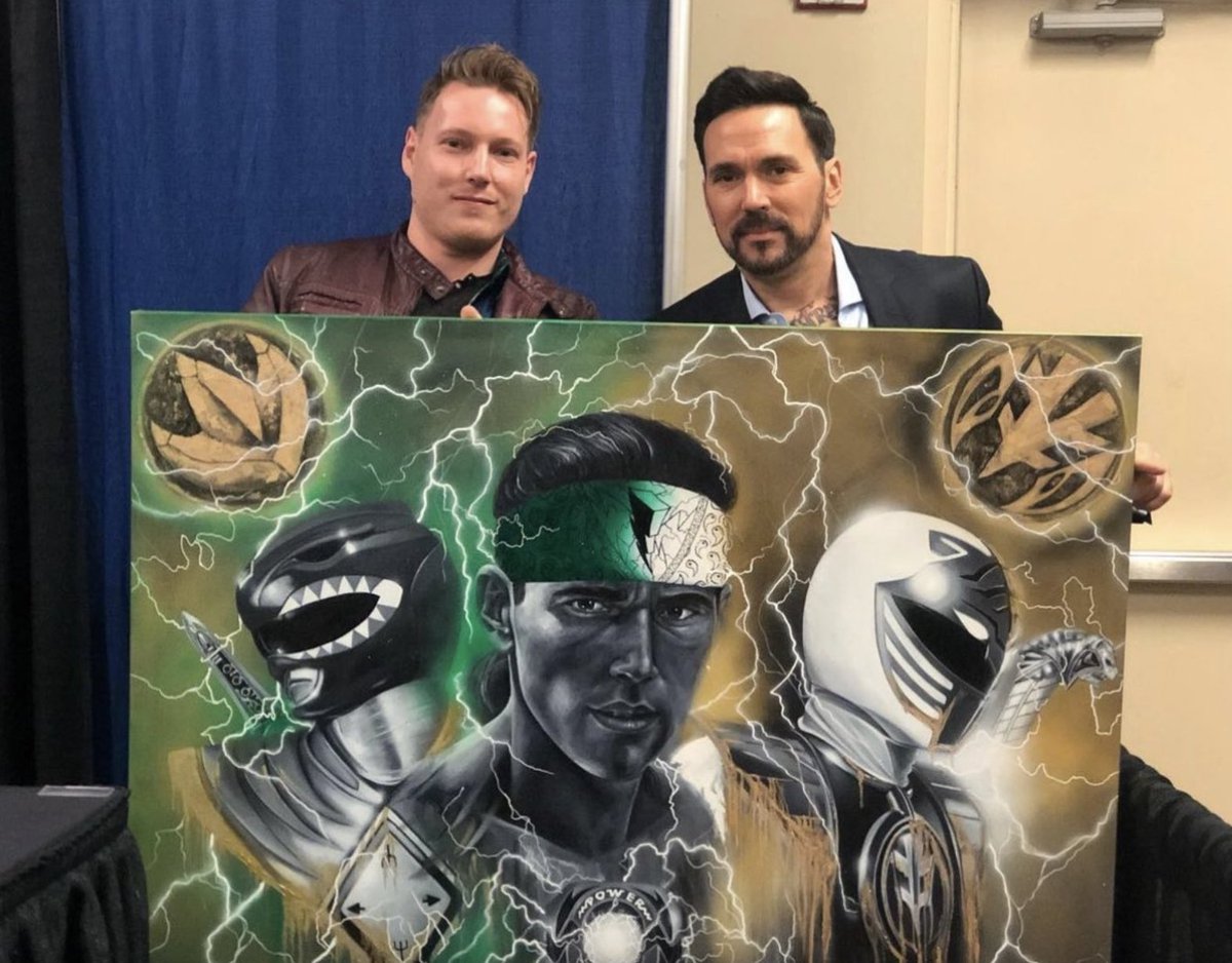 _amyjojohnson's tweet photo. Forgot to tell you how much I love this photo and painting @deathofcolorart. It was great meeting you and your wife last week! #JDF #PowerRangers30 #missthatguy https://t.co/8ntvSUK252