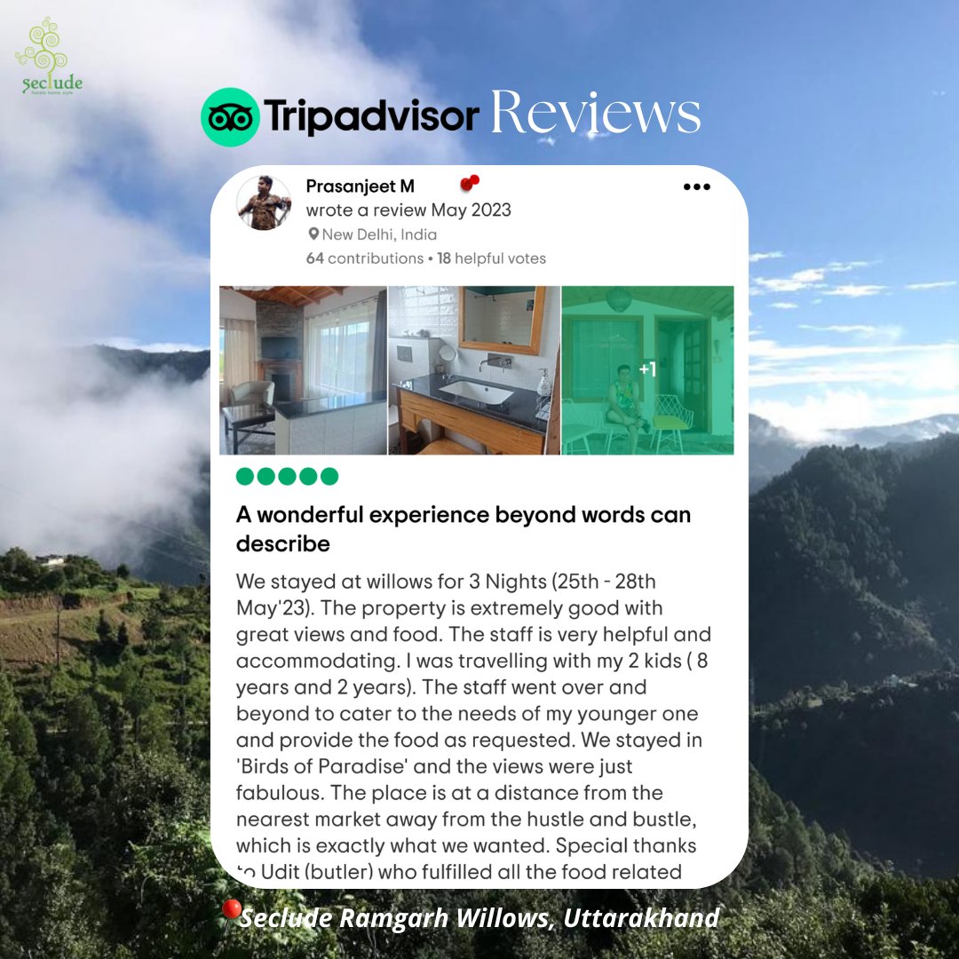 A heartfelt thank you for taking the time to provide us with your valuable feedback on @tripadvisor 💙

#reviews #happyguest #seclude