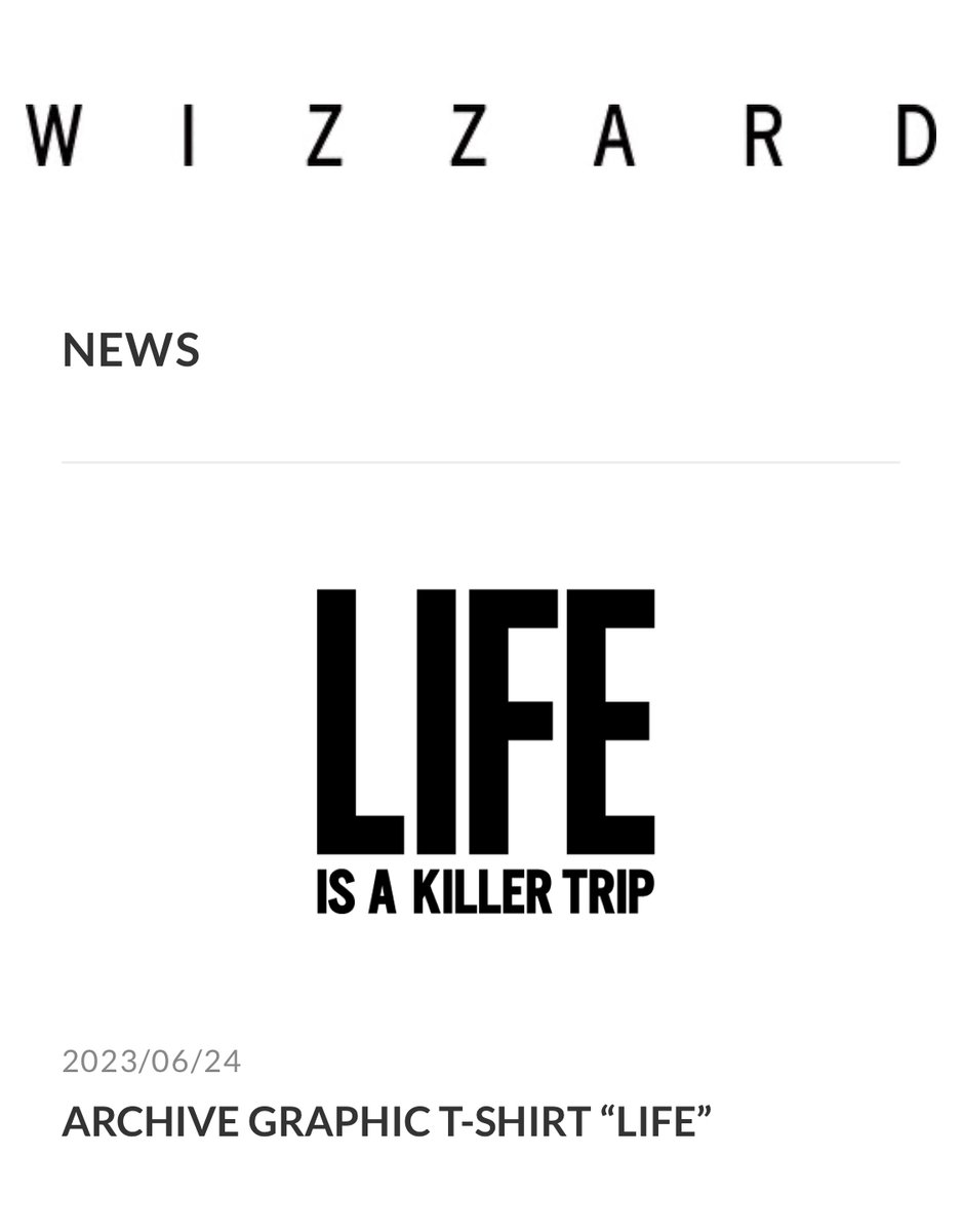 wizzard_fac's tweet photo. WIZZARD OFFICIAL ONLINE STORE NEWS 更新
限定数で生産したARCHIVE GRAPHIC T-SHIRTの入荷に合わせ2013S/Sのリリースから現在までロングセラーとなっているGRAPHIC T-SHIRT “LIFE”を詳しくご紹介をさせていただいています。
是非この機会に。
#wizzard
#wizzard_fac https://t.co/CE6I7dnEgb