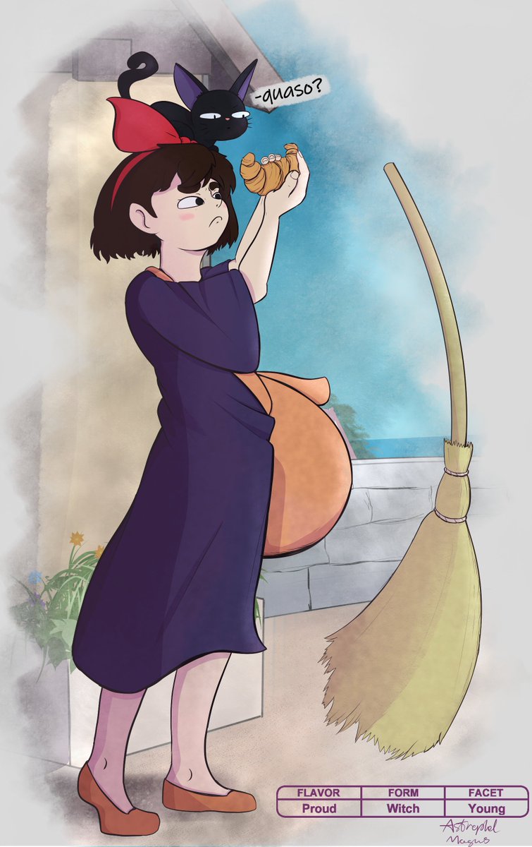 AstrophelMagus's tweet photo. #scribblesupport ! Kiki and Jiji go to the store to get a croissant (Quaso!), they're not sure about it. https://t.co/0caQdkMnXB