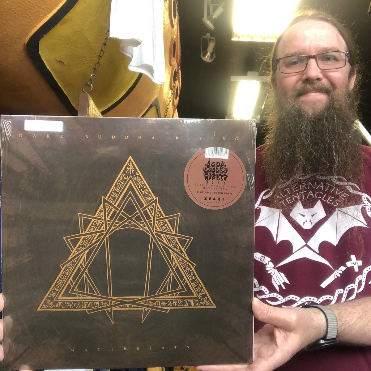 Inherent Records (@inherentrecords) on Twitter photo Saturday Staff Pick featuring Bobby and his current favorite slab of heaviness. Dark Buddha Rising titled Mathreyata. No joke. This record is massive. InherentRecords.com 
#vinyl 
#inherentrecords 
#collectiveclothing 
#chattanooga 
#records 
#vinylrecords 
#monumentsinruin Saturday Staff Pick featuring Bobby and his current favorite slab of heaviness. Dark Buddha Rising titled Mathreyata. No joke. This record is massive. InherentRecords.com 
#vinyl 
#inherentrecords 
#collectiveclothing 
#chattanooga 
#records 
#vinylrecords 
#monumentsinruin