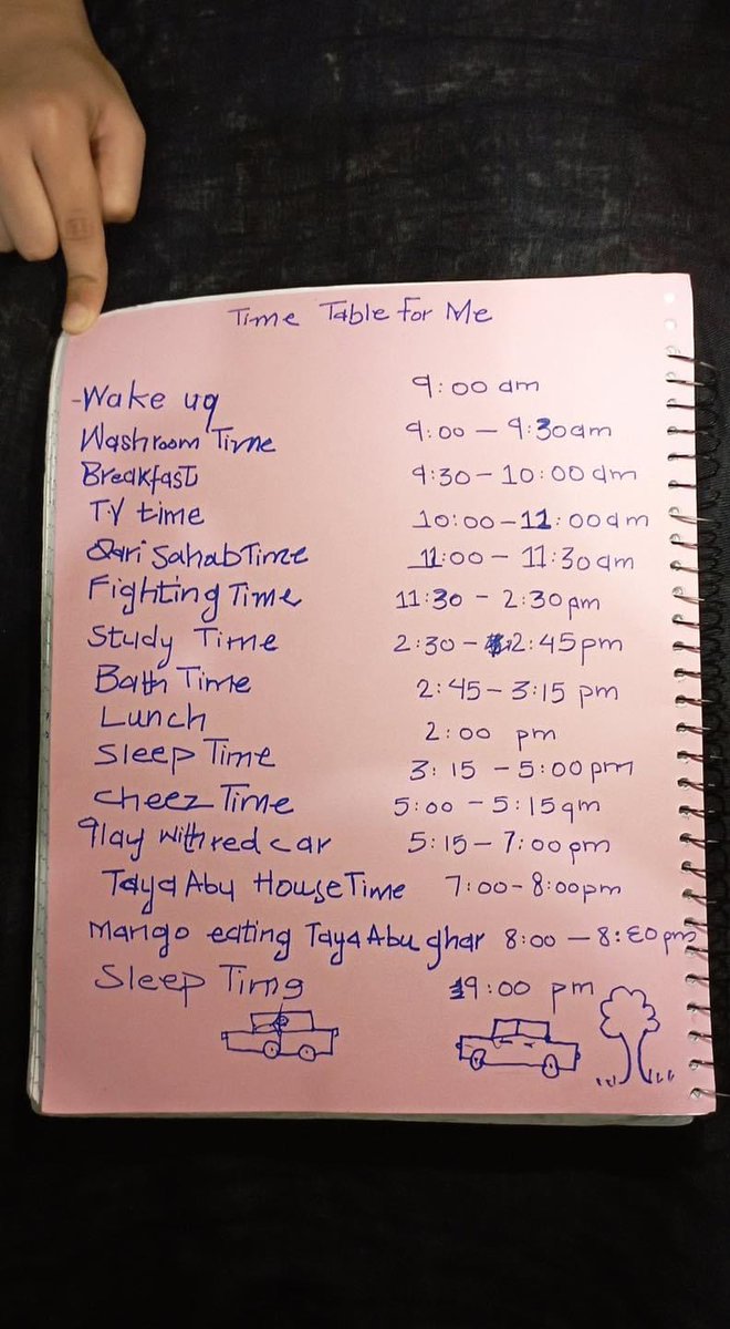 chachachaudry's tweet photo. 6 year old boy Mohid made this timetable...Bas 15 minutes ka study time, zindgi tu Mohid jee ra hai 😭🤌 https://t.co/TaChGSyKE3