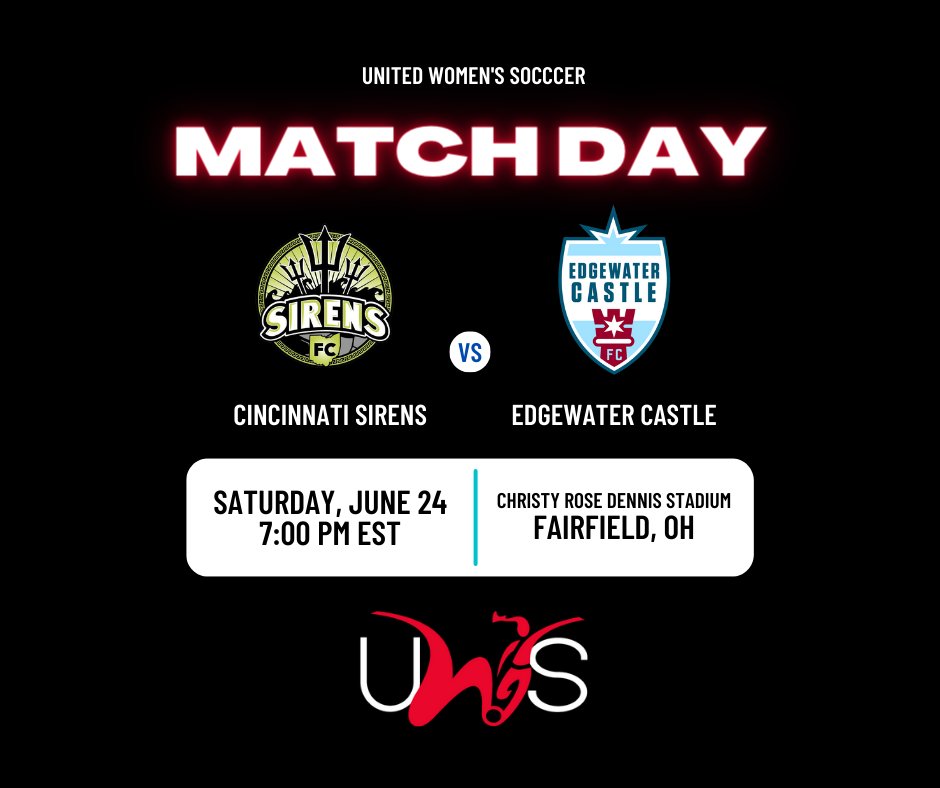 Cincinnati Sirens FC (@cinsirensfc) on Twitter photo Come cheer on <a href="/CinSirensFC/">Cincinnati Sirens FC</a> tonight at Christy Rose Dennis Stadium in Fairfield at 7pm! Tickets are just $5 at the door. Let's keep the momentum in the <a href="/UWSSoccer/">United Women's Soccer (UWS)</a> league! Come cheer on <a href="/CinSirensFC/">Cincinnati Sirens FC</a> tonight at Christy Rose Dennis Stadium in Fairfield at 7pm! Tickets are just $5 at the door. Let's keep the momentum in the <a href="/UWSSoccer/">United Women's Soccer (UWS)</a> league!