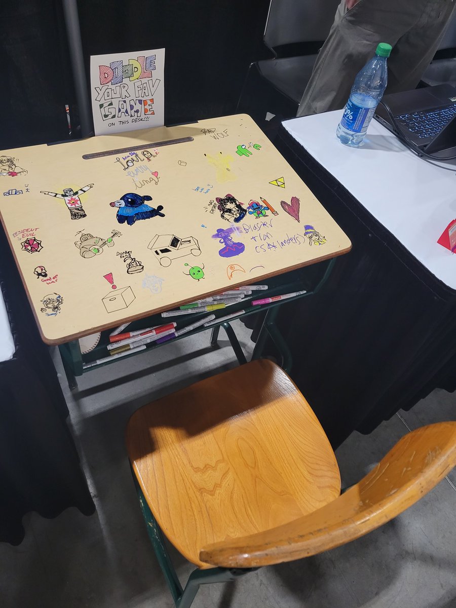 GameDevYQL's tweet image. Interested in game dev is Alberta? Want to see what some of our local devs are up to? Come chat with us at Game Con Canada, check out Schooled by @CrenelAndMerlon, and doodle on the desk (without getting detention 😉)!