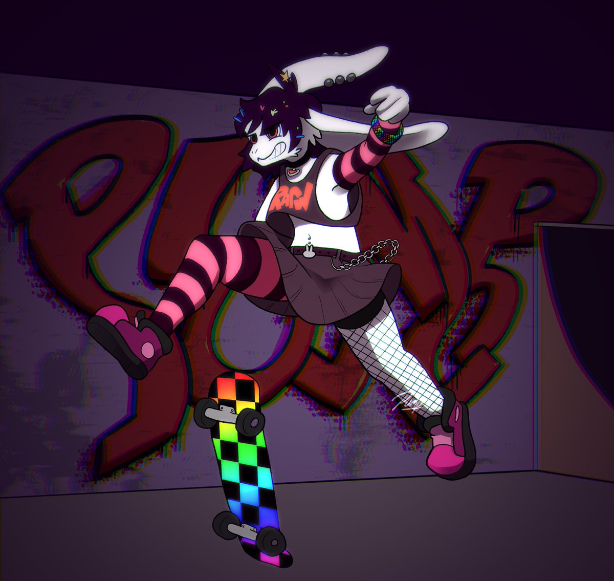Pumpernixel's tweet photo. my friend @cor_abacor is a sick awesome skater girl look at them go

#furry #furryart #digitalart https://t.co/o0DbsmAWle