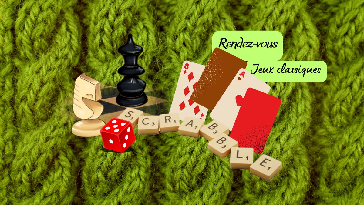 🌻 Dimanche 25 Juin à partir de 14h
🃏 Rejoignez des joueurs pour des parties de Scrabble, Jarnac, Boggle, Triomino, Reverso ou encore de Belote !

#scrabble #belote #echec #dame #jarnac #boggle #triomino #croiseedesjeux #cafeludique #jeuxdecartes #jeuxdedes #brioude #hauteloire