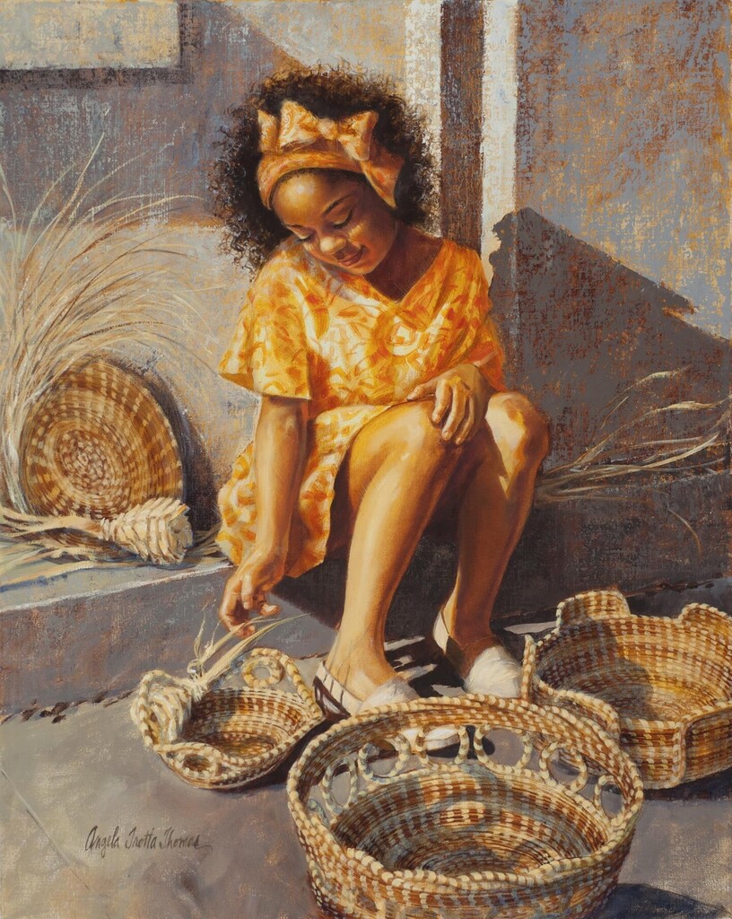 Amwomenartists's tweet photo. Sweetgrass Baskets, Oil; by Angela TrottaThomas in Pushing Forward, Reaching Back at Brookgreen Gardens May 13 - July 23. #Oil #WomenPainters #AngelaTrottaThomas #AWA25in25 #AWABrookgreen2023 #PushingForwardReachingBackShow #womenartists #womeninart #art… https://t.co/ypHgq9yHbi https://t.co/k87zDNNyRW