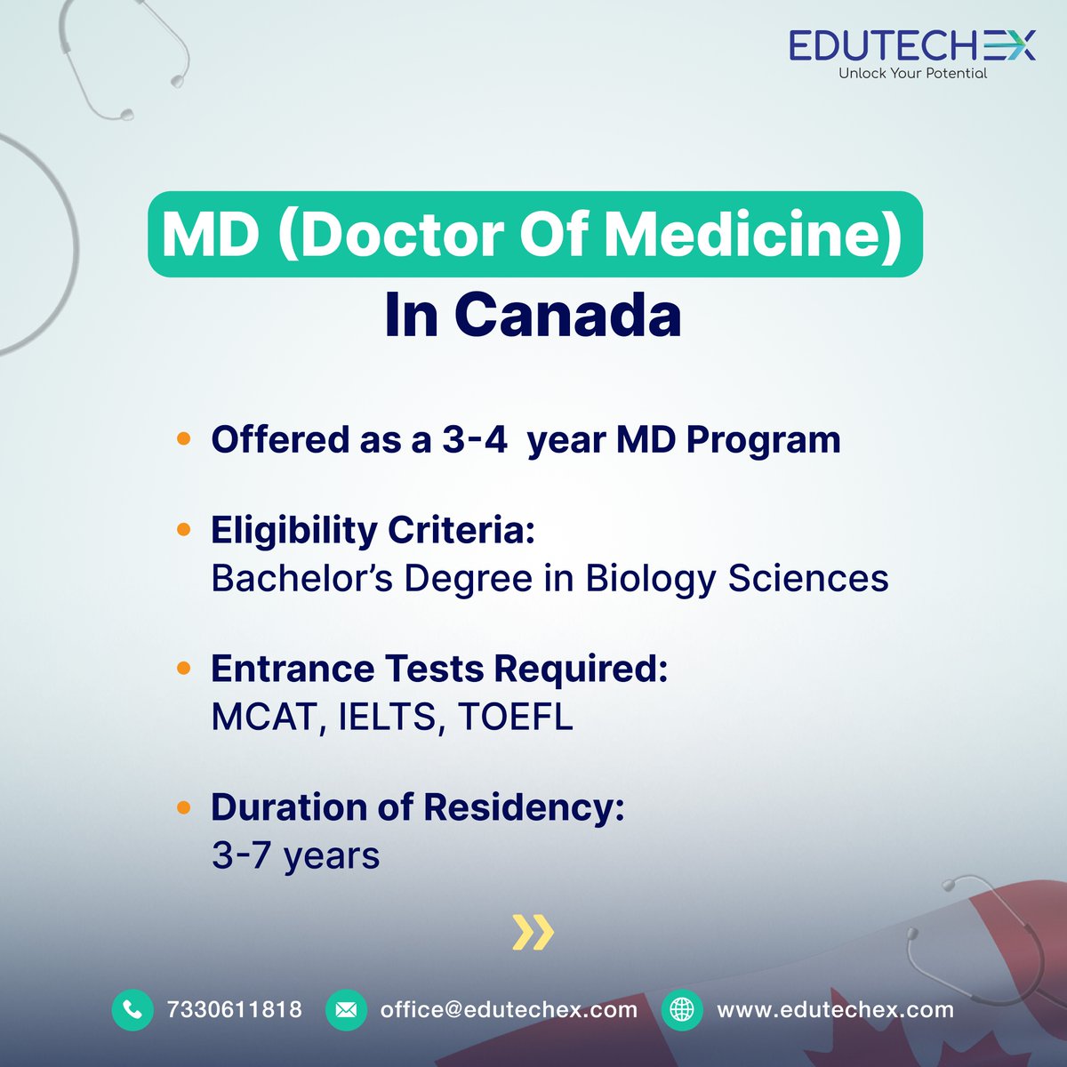 EduTechEx1's tweet image. If the medical field is your passion, consider Canada for high-quality education in a thriving economy 🇨🇦

Check out our top college recommendations ➡️

Visit edutechex.com to know more!

#EdutechExGlobal #EdutechEx #Medicine #StudyAbroad #Canada