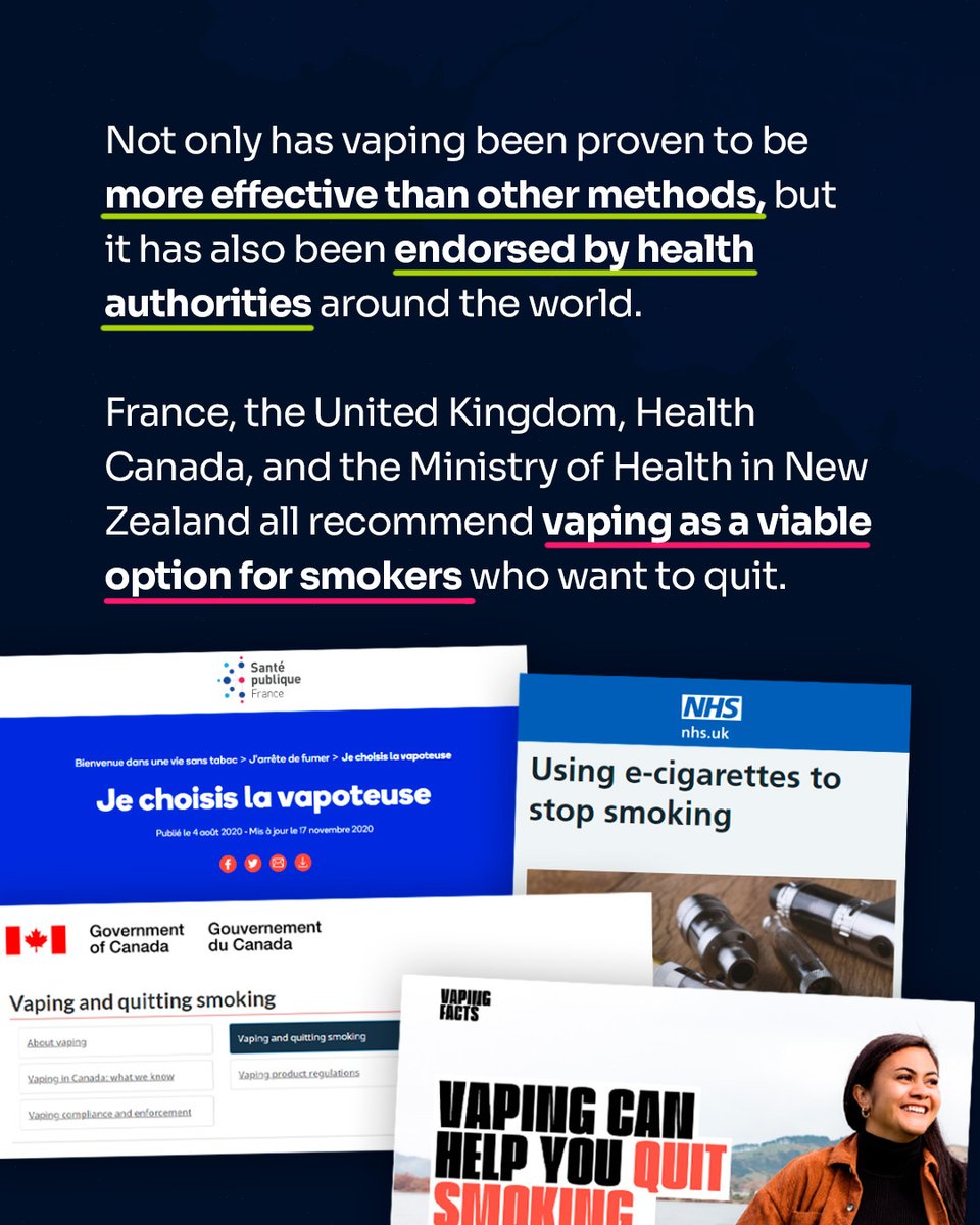 vapers_alliance's tweet photo. Not only has vaping been proven to be more effective than other methods, but it has also been endorsed by health authorities around the world.

Take a look: https://t.co/YlPSPfLhPC 🔗

#MythBusters #TruthAboutVaping https://t.co/iY0Mc1sflc