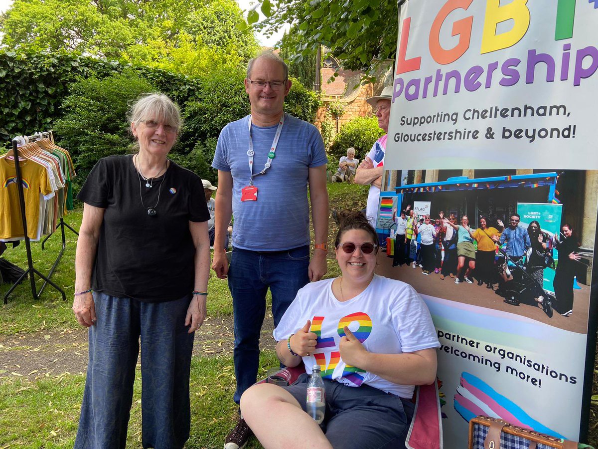Fabulous folk from FFLAG Cheltenham, Gloucestershire Carers Hub, and the Chair of the LGBT+ Partnership at #StroudPride today.

Thank you to all the lovely people who came to say ‘Hiya’. And a BIG RESPECT to the fabulous Stroud Pride committee and volunteers. You are awesome!