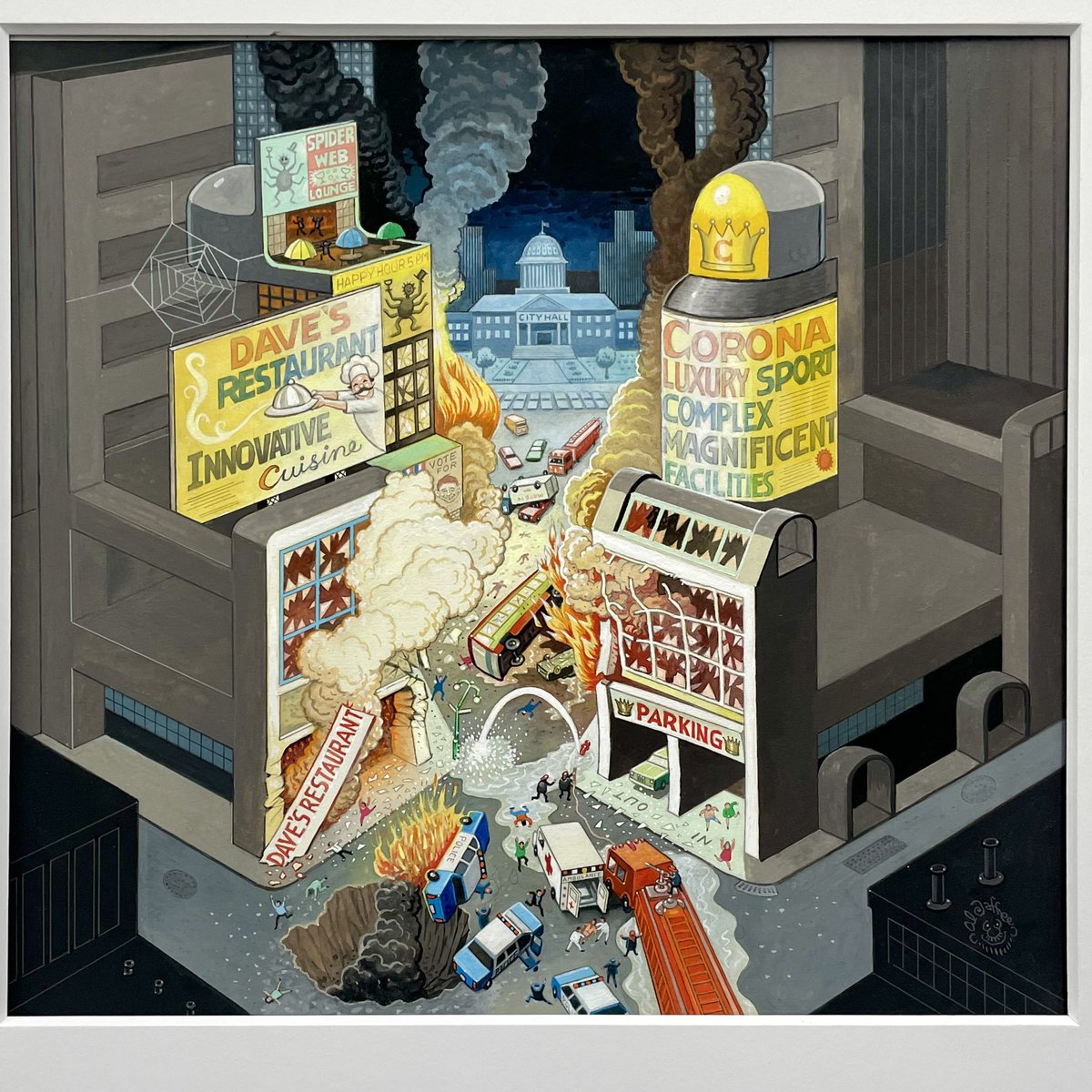 Sensory overload as a part of ‘Sequential Obsession’ at <a href="/theodoreartny/">Theodore</a>. #JeffGibson against a classic #MadMagazine folding cover
.
#art #comics #contemporaryart