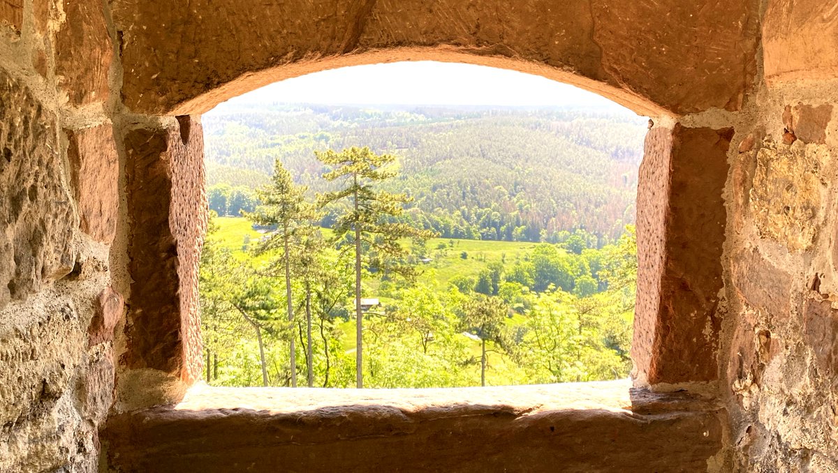 Fensterquiz die Fünfte...  Was für ein Ausblick! Hier schauen wir aus einem Fenster in der alten Verteidiungsanlage in Richtung Süden. Diese wurde von Landesbaumeister Nicolaus Grohmann um 1550 errichtet. ⁠