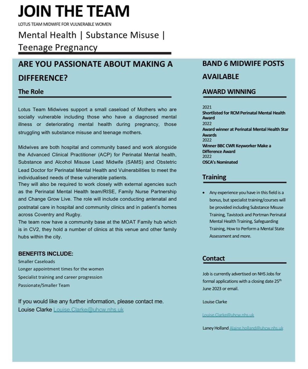 carriedanielsRM's tweet photo. #maternityteam @nhsuhcw come and join our team https://t.co/NgZe4llQZZ
