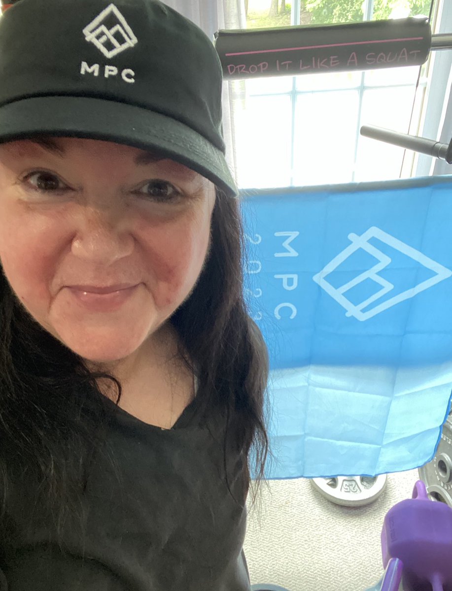 I’m a happy #Peaker this morning! #MPCWorkoutReady and definitely #RoadtripReady! Cheers to all of the adventures to come with my new #MPCSwag! The #MPC2023 flag is gorgeous! 🩵 Can’t wait to hit the road with my journal too! 🚙📓Thank you @MyPeakChallenge & Coach @SamHeughan!😎