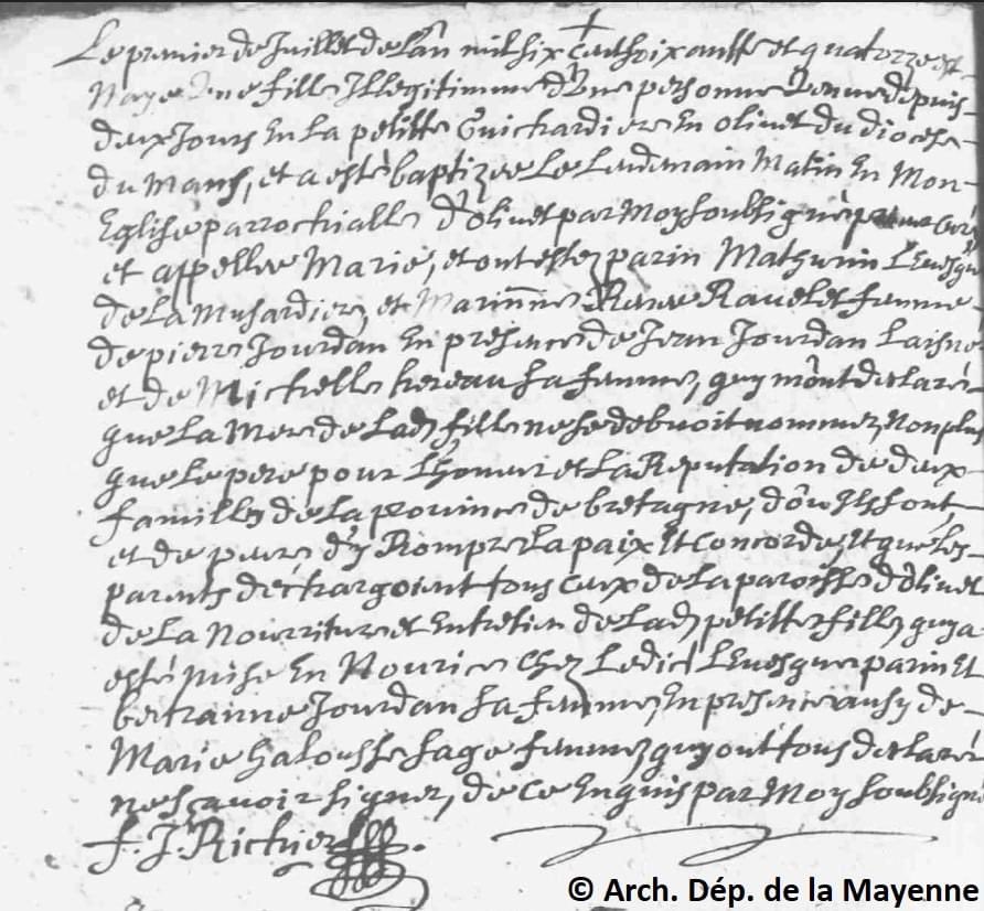 Dans ma chronique du numéro d'été de Maine Découvertes, j'ai le plaisir de vous convier à découvrir l'affaire du baptême d'Olivet (1674) !

Bonne lecture 😉