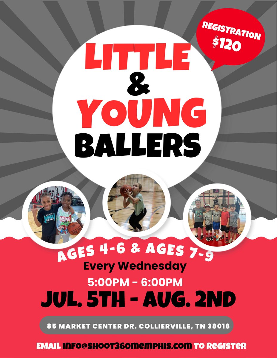 ‼️CALLING ALL BALLERS‼️ 
Our July classes are now open for registration! Sign up today! Spots limited to 10 per age group! #shoot360memphis #shoot360 #memphisballers #memphishoops