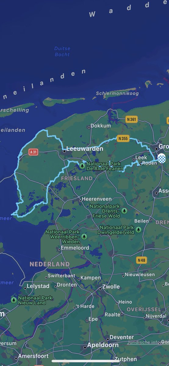 ⁦@HarenHarenNL⁩ proberen te rijden, maar de route was nog niet helemaal uitgezet, ben dus maar bij Stavoren omgedraaid. Mix van ⁦⁦@elfstedensite⁩ ⁦@Noorderrondritt⁩ en rondje IJsselmeer #longestday 306km