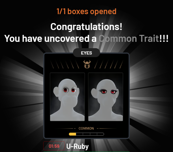 the_known_dev's tweet photo. Opened a trait box and found U-Ruby eyes! #SacrificersSecret https://t.co/8wnrl20Mvq