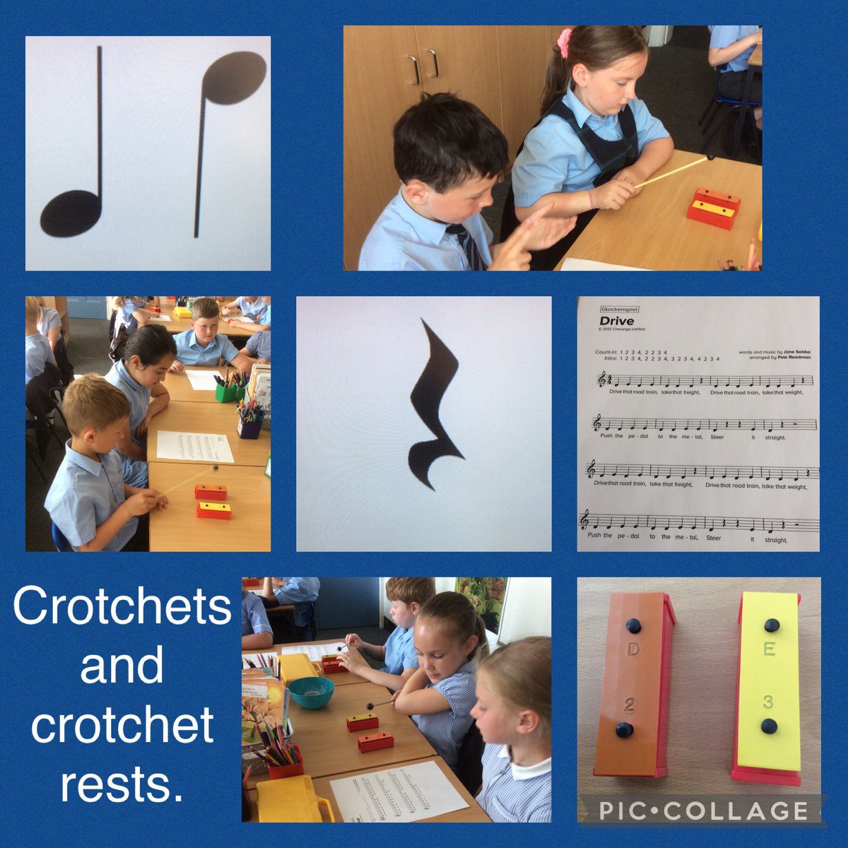 Music
This week we  learnt all about crotchets and crotchet rests. Each crotchet lasts for one beat unlike minims which last for two. We found it challenging to keep to the beat at first so our partners tapped the beat while we played the correct notes.
#MabsMusic3