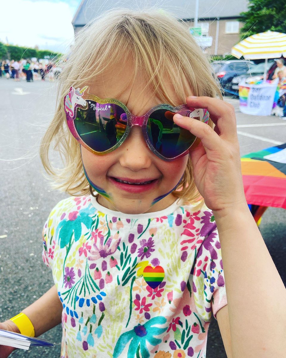 Supporting and loving our local #Pride2023 event. Izzy rocking the rainbow look. 🌈❤️ #RainbowFabulous #LoveEveryone