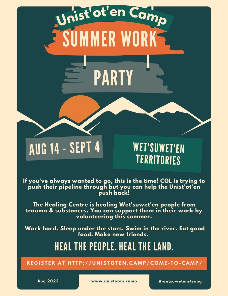 docs.google.com/document/d/e/2… Summer Work Party Announcement 14 August - 4 September 2023 and Updates on Coastal Gas Link Methane Incursions #WetsuwetenStrong #ClimateWarriors #CGL #Invasion #StateSponsoredRCMPTerrorism #Canada #EndFossilFuelsNOW #EndColonialLaws
