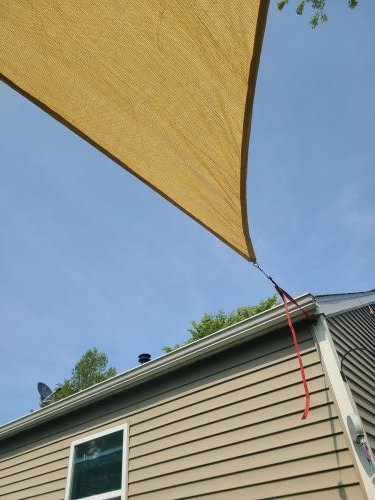 karinbeery's tweet image. Last fall, a tree fell onto our house. Not only did we have to fix the roof, we also lost our shade tree! The backyard's HOT in direct sunlight, so I picked up one of these "sails."

So far, I like it!

#summervibes #backyardfun