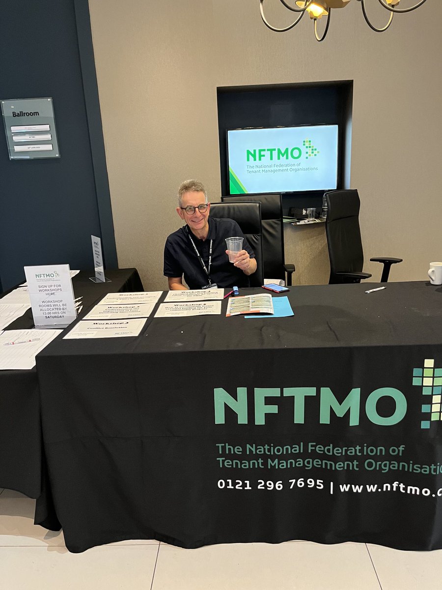 zoekennedy's tweet photo. ⁦@TimMorton2⁩ hard at work staffing the enquiry desk at #NFTMO2023
#TenantManagementWorks https://t.co/J7CxMD7Iqv