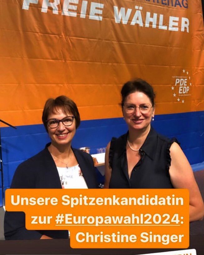 Herzlichen Glückwunsch 👏🏻👏🏻👏🏻
Christine Singer ist Spitzenkandidatin der FREIEN WÄHLERN zur #Europawahl2024

Beim Bundesparteitag in Fulda wurde sie auf Listenplatz 1 gewählt. 

#AnpackenfürEuropa #FreieWähler
