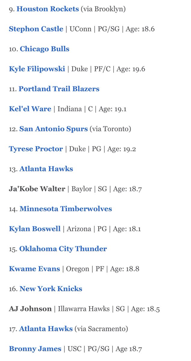 ESPN released their ‘super early’ 2024 NBA Mock Draft. They have Bronny going at #17 to the Atlanta Hawks.

Isn’t it funny.. who just had pick #17 in this years draft hmm.. 🤔