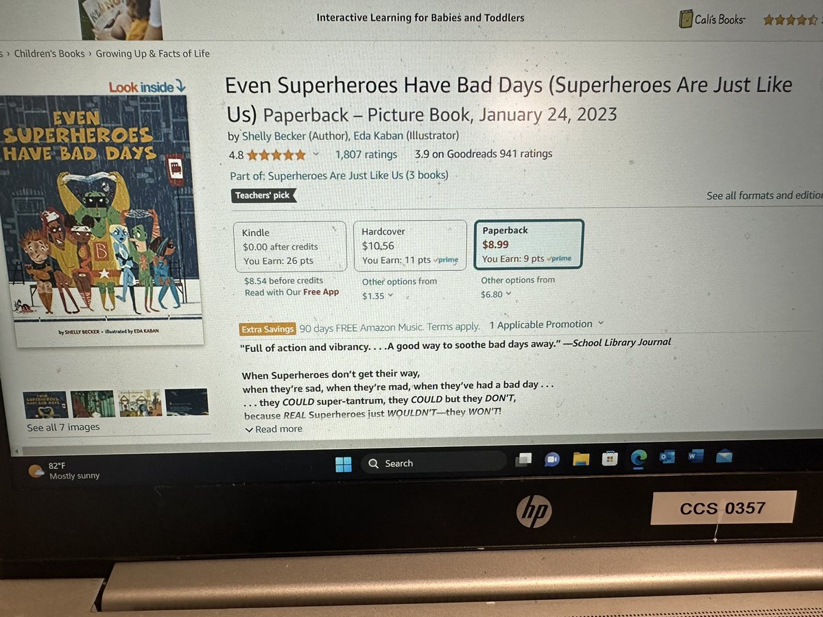 Happy saturday! I support kiddos with socioemotional and mental health struggles! This book can make a difference and assist in teaching our own superheros self-esteem, feelings, and social skills! Under $9 can anyone help? amazon.com/hz/wishlist/ls…