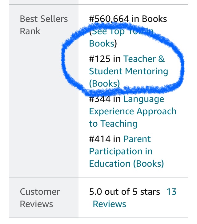 Today I’m celebrating the small wins! 🙌
 “When Calling Parents Isn’t Your Calling” 📚 is ranked #125 in @amazon category “Teacher and Student Mentoring”! #edutwitter #teachertwitter @DarrinMPeppard #roadtoawesome amazon.com/When-Calling-P…