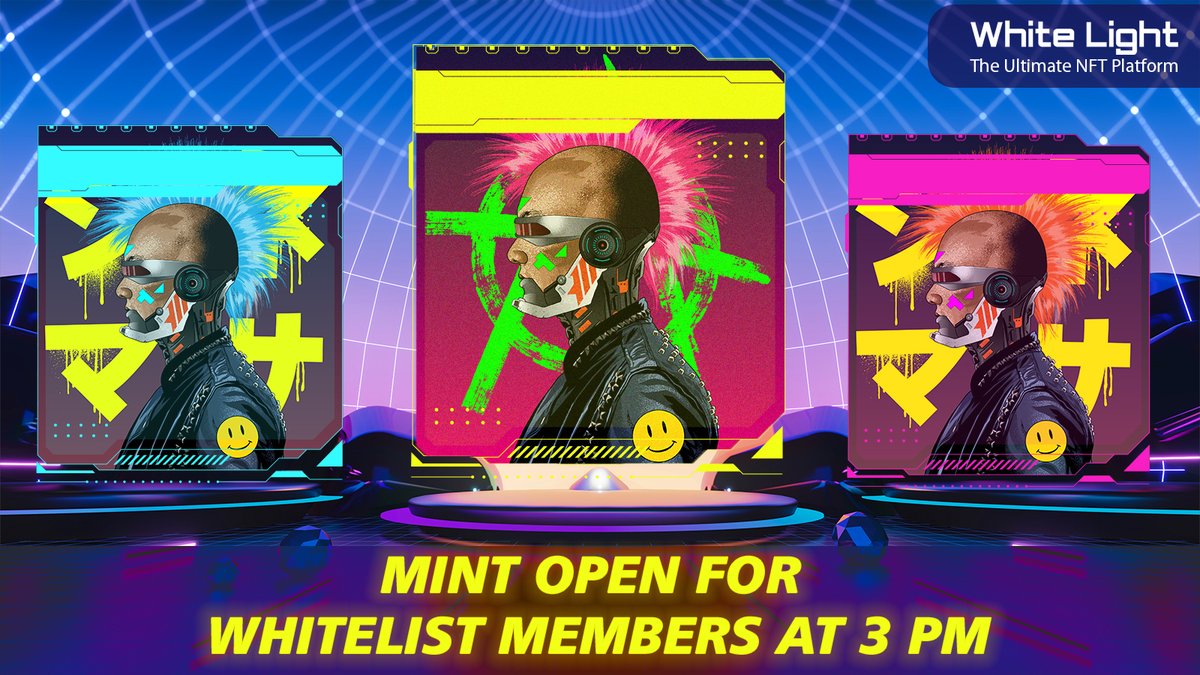 Hey White Light Fam,  It's time for our Whitelist members to enjoy their special benefits!  

Exclusive Mint Open for Whitelist Members at 3 pm!  whitelightnft.io 

#NFT #blockchain #Ethereum