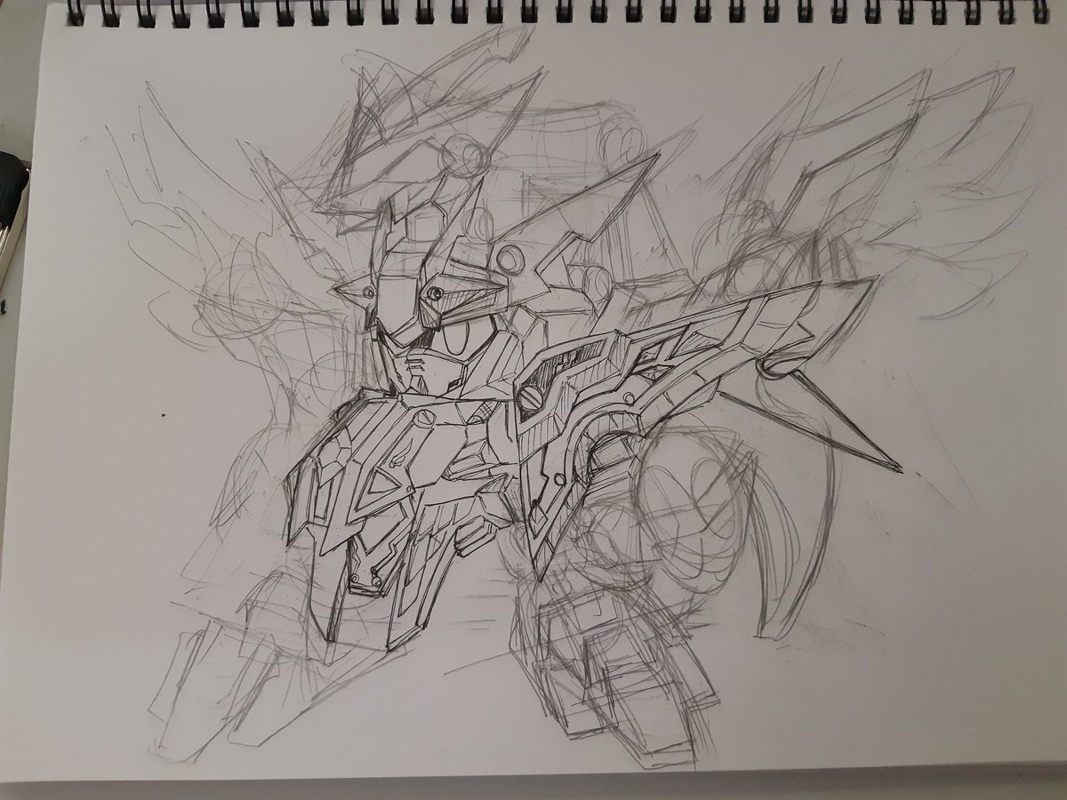 また、王禰刹宇主を考えていた時期でもあったのでアーマー追加要素はそちらに
さらに差別化するために鉄機武者にしたり、王禰刹宇主の通常形態は翼をつけない等色々悩んだ記憶
一枚目の時は四代目大将軍モチーフになってました