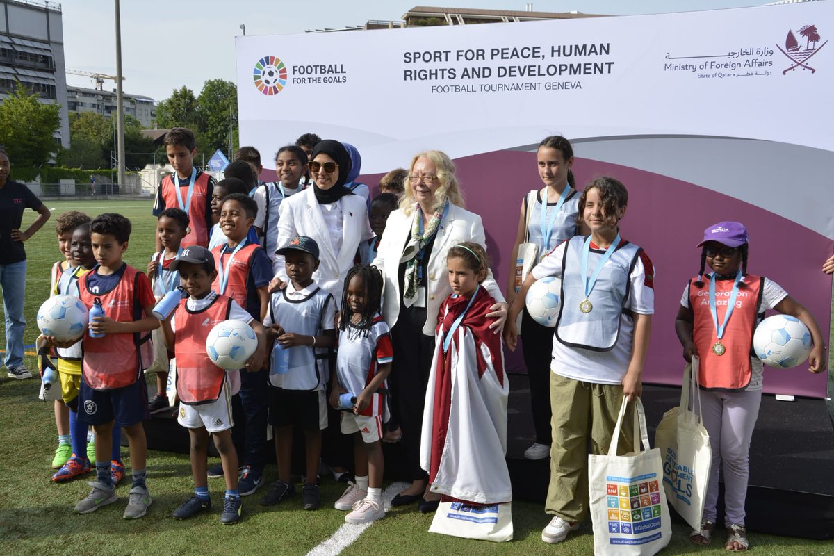 QatarMission_Ge's tweet photo. @QatarMission_Ge organizes, in cooperation with the #UNOG, the second football tournament for the UN and diplomatic community in Geneva under the slogan "Sport for Peace, Human Rights and Development" https://t.co/JQZUHrSm5K