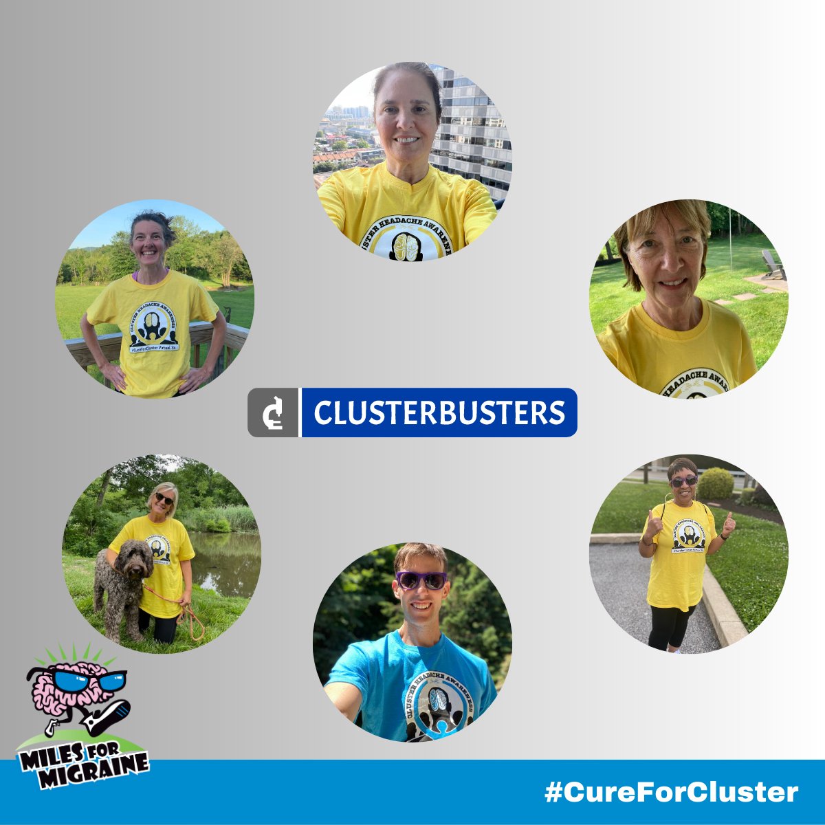 miles4migraine's tweet photo. The Miles for Migraine team supports @Cluster_buster's #CureForCluster event which raises awareness + funds for those living with Cluster Headache.
Learn more + donate to the cause: https://t.co/eotmRDvQfd https://t.co/0Q9VPEuqHc