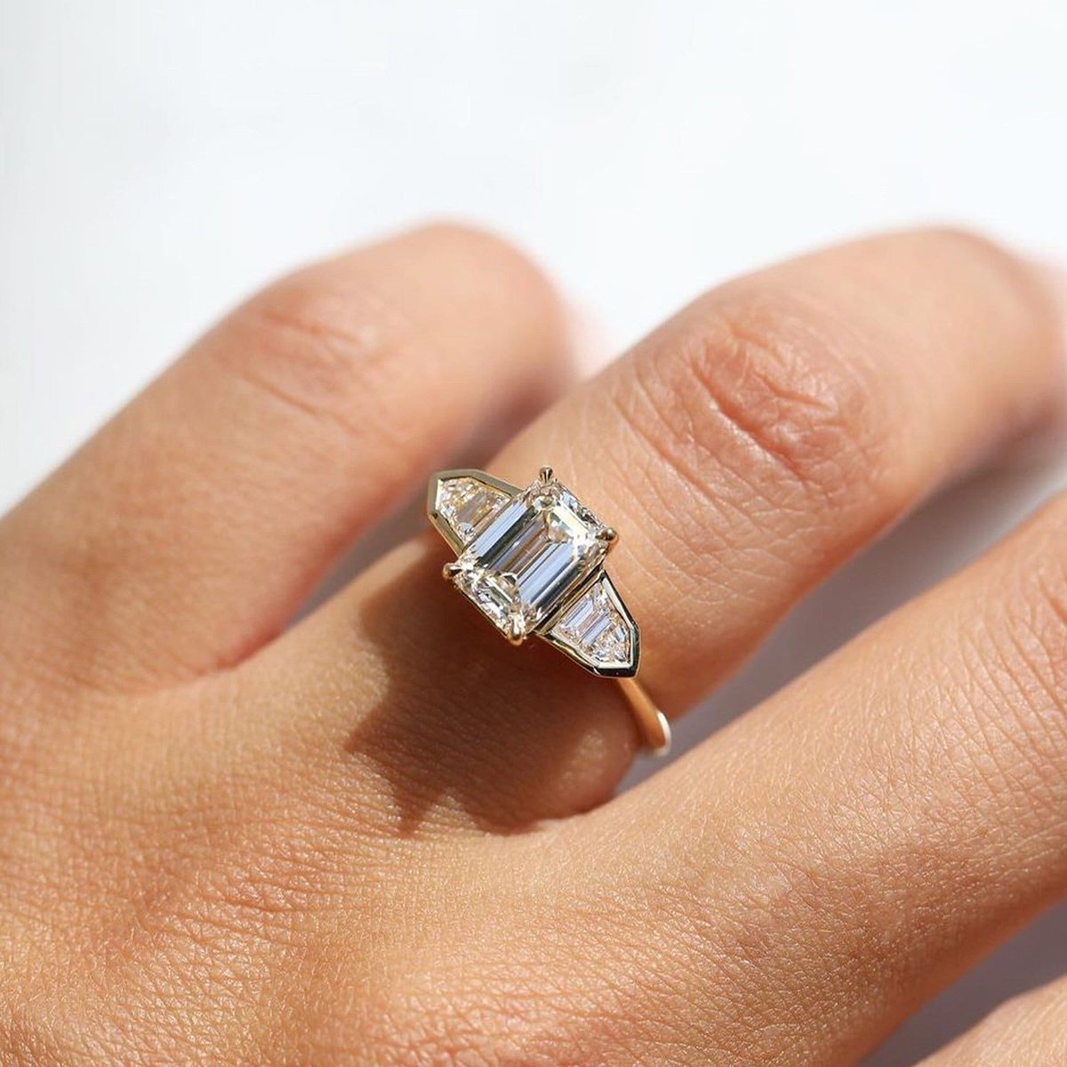 Excited to share the latest addition to my #etsy shop: 2 Ct Emerald Cut Moissanite Engagement Ring Unique Wedding Ring Bezel Setting Ring 14k Gold Women's Ring Modern Anniversary Gift Bridal Ring etsy.me/3Xsu35J #rosegold #recycledmetal #emerald #gifther