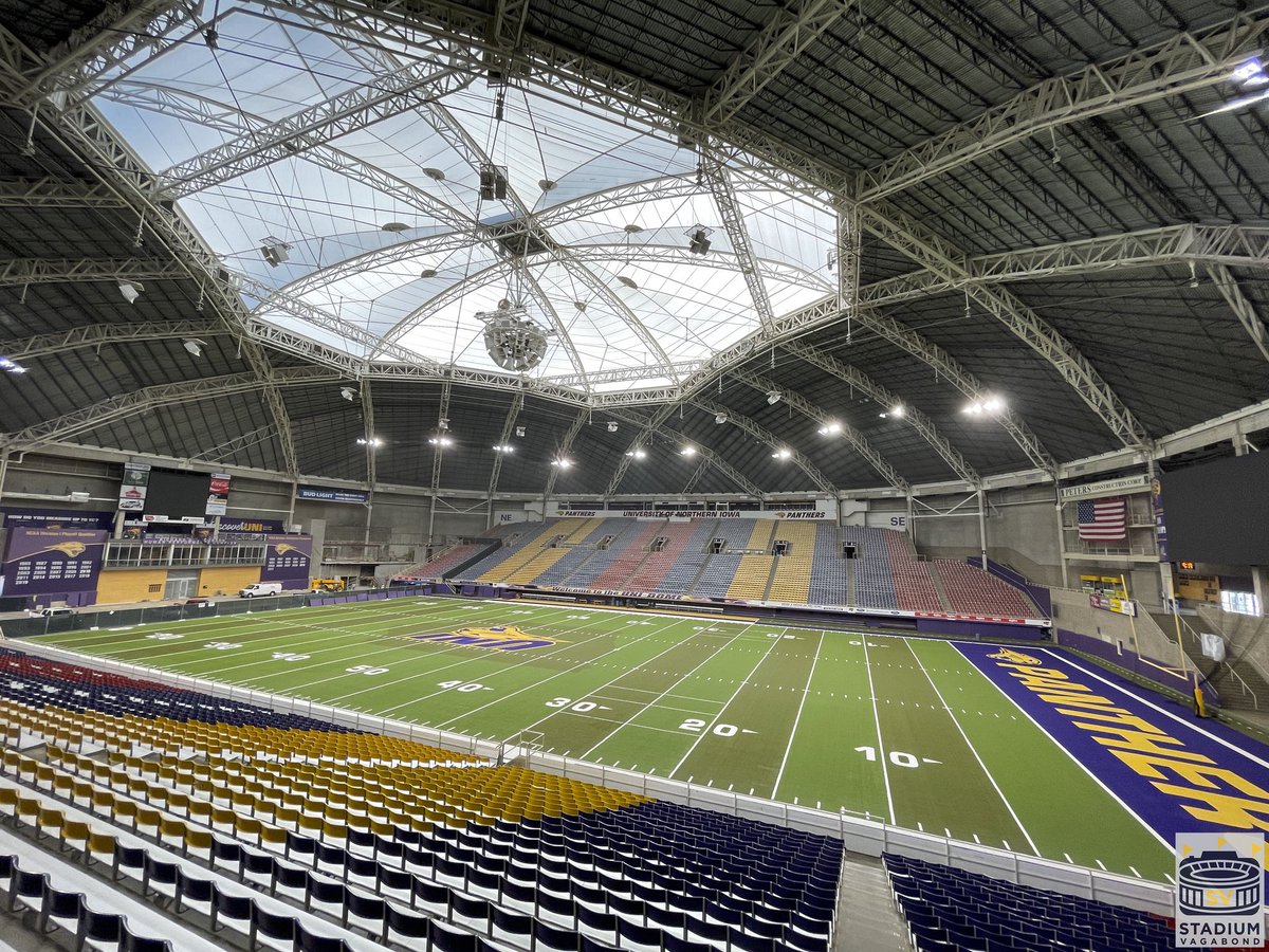 StadiumVagabond's tweet photo. UNI-Dome, Cedar Falls, IA - Home of the University of Northern Iowa Panthers 

#unidome #uni #panthers #cedarrapids #dome #footballstadium #groundhopping #iowa #cfb #ncaafootball #unifootball #pantherfootball #pantherpride @UNIFootball https://t.co/UvFBCcZnZ9