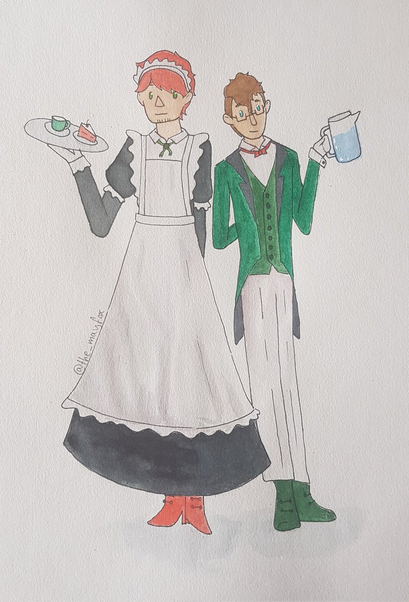 Day 2: Maids/Butlers
I think they look pretty stylish :3

#VelvetFrostWeek2023 #velvetfrost #velvetiscakefanart #antfrostfanart