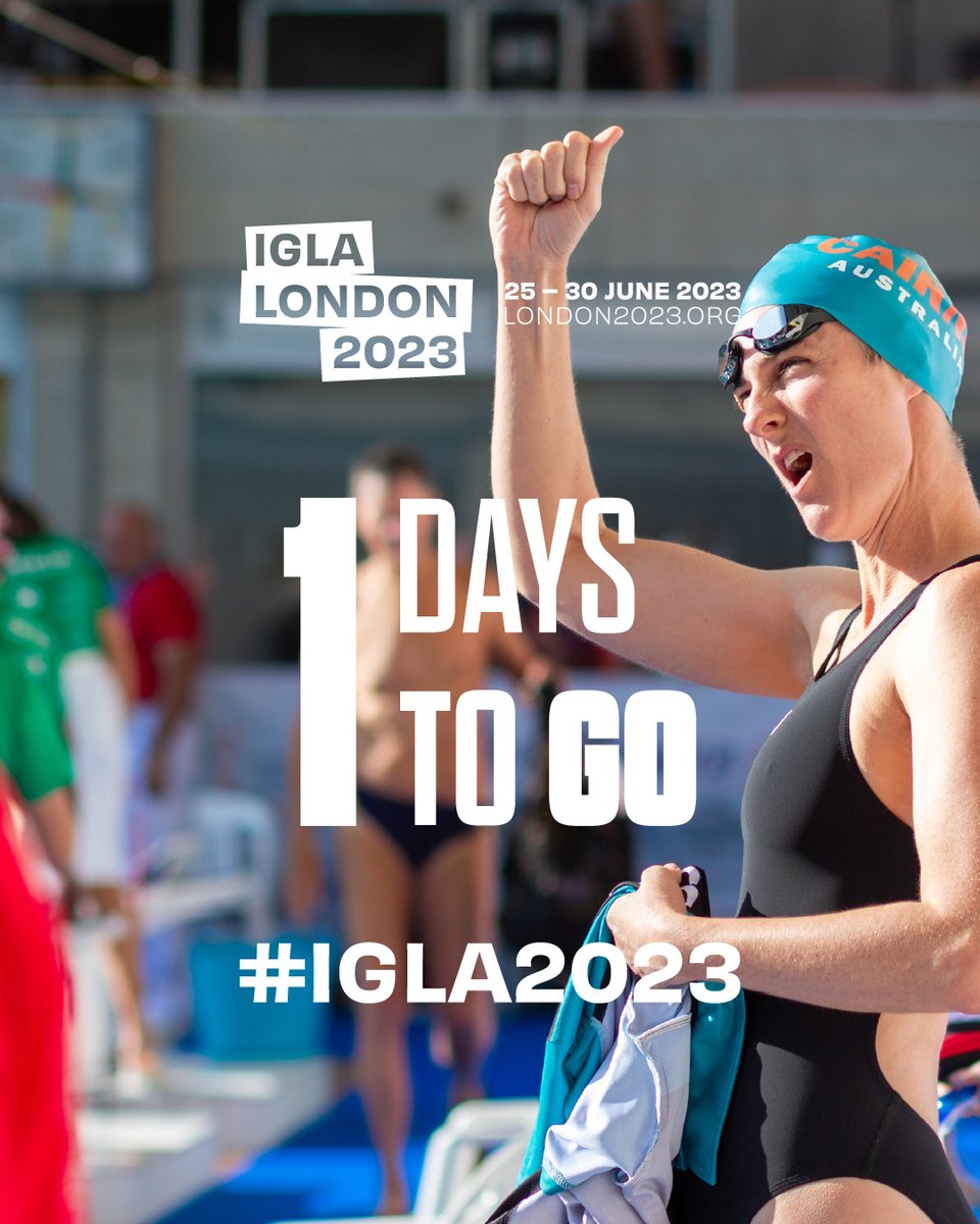 ONLY 1 DAY TO GO TILL #IGLA2023! 

Will you be there? FREE tickets to spectate are now available at london2023.org/tickets

The world's biggest celebration of inclusive aquatics comes to London for the first time. Join a fantastic week of celebrations, and unmissable sport!