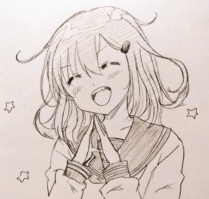 #ほっぺの斜線は可愛い (ㆁωㆁ)うんうん基本描いちゃいます