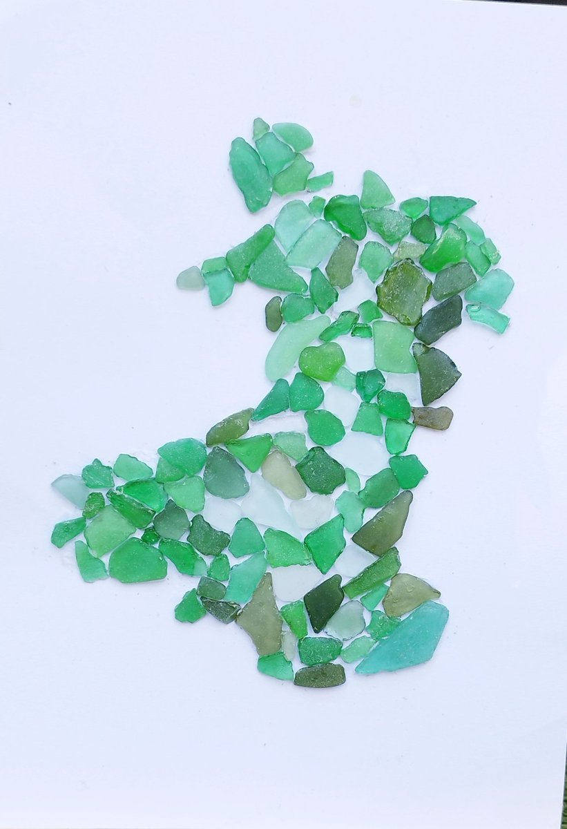 Made a picture using sea glass I found on several beaches on Anglesey #loveanglesey #seaglass