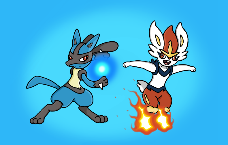 The Dynamic Duo! #Lucario #Pokemon #Cinderace